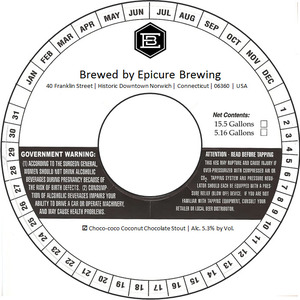 Epicure Brewing Choco-coco Coconut Chocolate Stout
