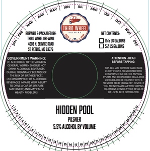 Third Wheel Brewing Hidden Pool Pilsner May 2017