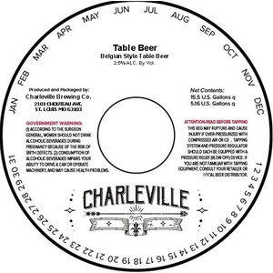 Charleville Belgian Table Beer May 2017