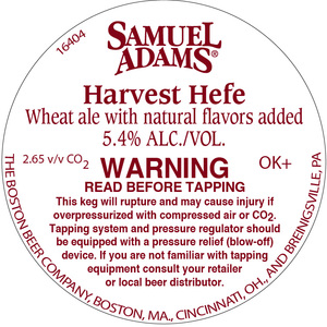 Samuel Adams Harvest Hefe