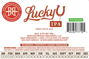Breckenridge Brewery Lucky U IPA