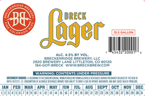 Breckenridge Brewery Breck Lager