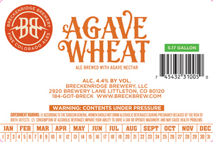 Breckenridge Brewery Agave Wheat