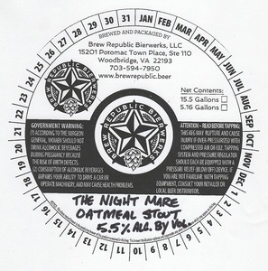 The Night Mare Oatmeal Stout May 2017