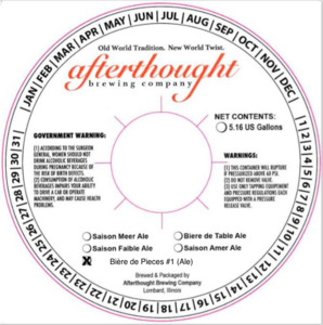 Afterthought Brewing Company Biere De Pieces #1