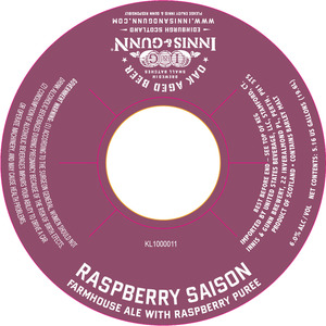 Innis & Gunn Raspberry Barrel Aged Saison Ale May 2017