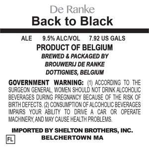 Brouwerij De Ranke Back To Black