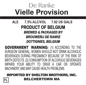 Brouwerij De Ranke Vielle Provision May 2017