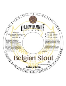 Yellowhammer Brewing Belgian Stout May 2017