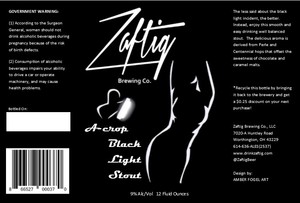 Zaftig Brewing Co. A-crop Black Light Stout May 2017