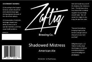 Zaftig Brewing Co. Shadowed Mistress May 2017