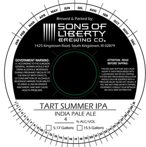 Sons Of Liberty Brewing Co. Tart Summer May 2017