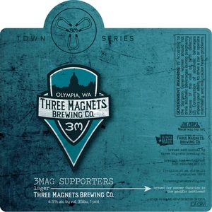 Three Magnets Brewing Co. Supporters Lager 16oz May 2017