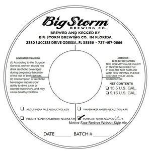 Meteor Sour Berliner Weisse-style Ale May 2017