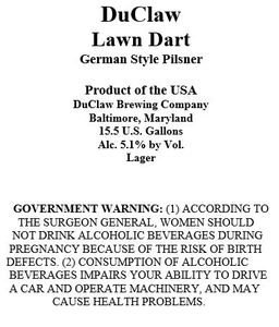 Duclaw Brewing Lawn Dart May 2017