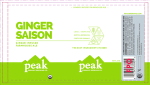 Peak Organic Ginger Saison May 2017