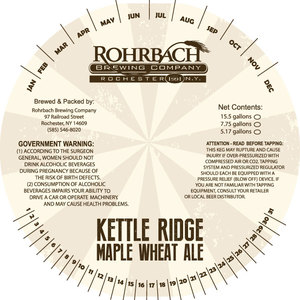 Rohrbach Kettle Ridge Maple Wheat Ale