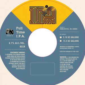 Beau's All Natural Brewing Co Full Time IPA