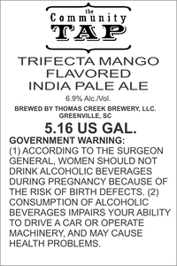 Thomas Creek Brewery Trifecta Mango Flavored India Pale Ale June 2017