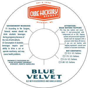 Olde Hickory Brewery Blue Velvet May 2017