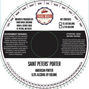 Third Wheel Brewing St Peters' Porter June 2017