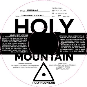 Holy Mountain Oak Aged Saison Ale