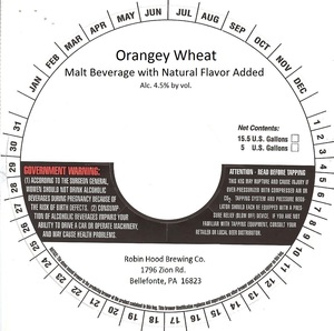 Robin Hood Brewing Co. Orangey Wheat June 2017