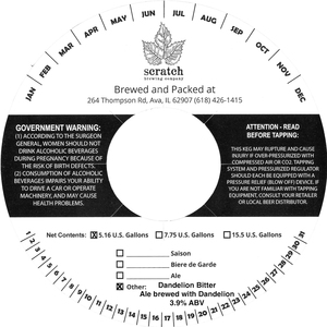 Scratch Brewing Company Dandelion Bitter