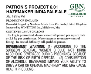 Patron's Project 6.01 Hazemaker Ipa June 2017