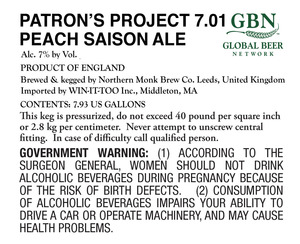 Patron's Project 7.01 Peach Saison 