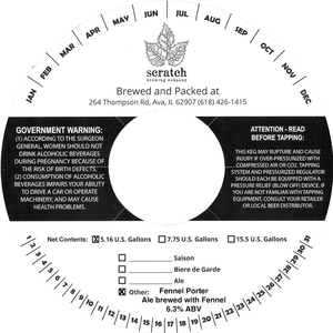 Scratch Brewing Company Fennel Porter