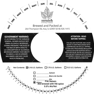 Scratch Brewing Company File Saison