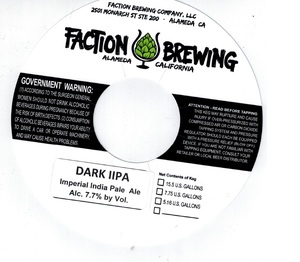 Faction Brewing Dark Imperial India Pale Ale
