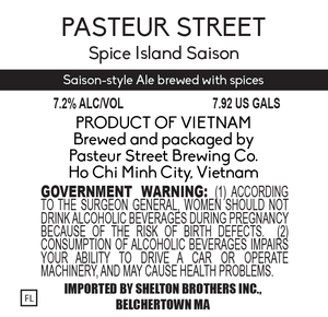 Pasteur Street Spice Island Saison June 2017