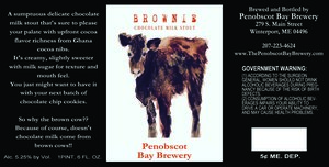 Penobscot Bay Brewery Brownie Chocolate Milk Stout June 2017