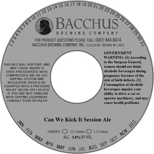 Bacchus Can We Kick It Session Ale June 2017