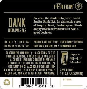 Pfriem Family Brewers Dank India Pale Ale