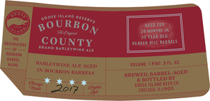 Goose Island Reserve Bourbon County Brand Barleywine June 2017