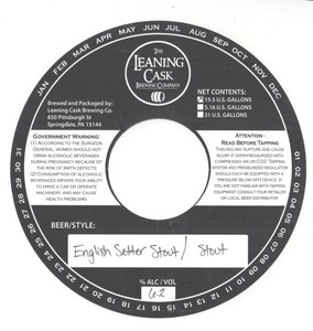 The Leaning Cask Brewing Company English Setter Stout