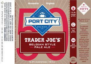 Port City Brewing Company Trader Joe's Belgian Style Pale Ale
