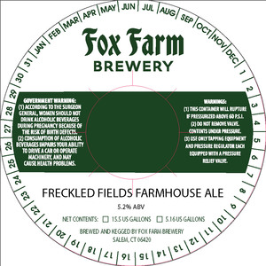 Freckled Fields Farmhouse Ale June 2017