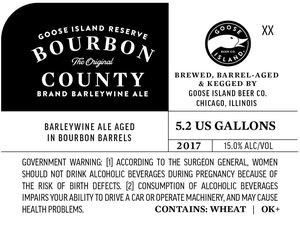 Goose Island Reserve Bourbon County Brand Barleywine June 2017