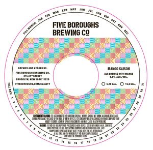 Five Boroughs Brewing Co. Mango Saison June 2017