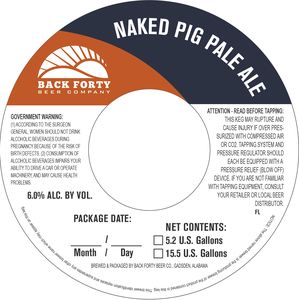 Back Forty Beer Company Naked Pig June 2017