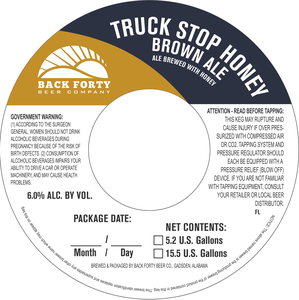 Back Forty Beer Co. Truck Stop Honey Brown Ale June 2017