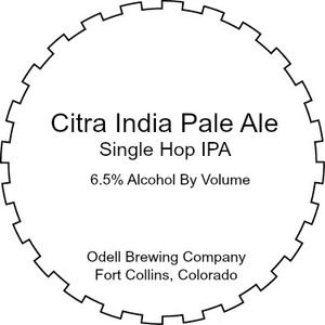 Odell Brewing Company Citra India Pale Ale June 2017