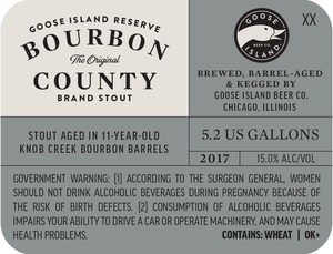 Goose Island Reserve Bourbon County Brand Stout June 2017