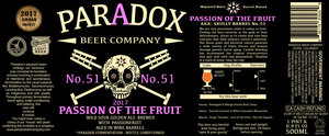 Paradox Beer Company Passion Of The Fruit June 2017