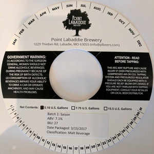Point Labaddie Brewery Batch 1: Saison