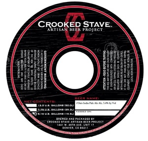 Crooked Stave Artisan Beer Project T'oats India Pale Ale